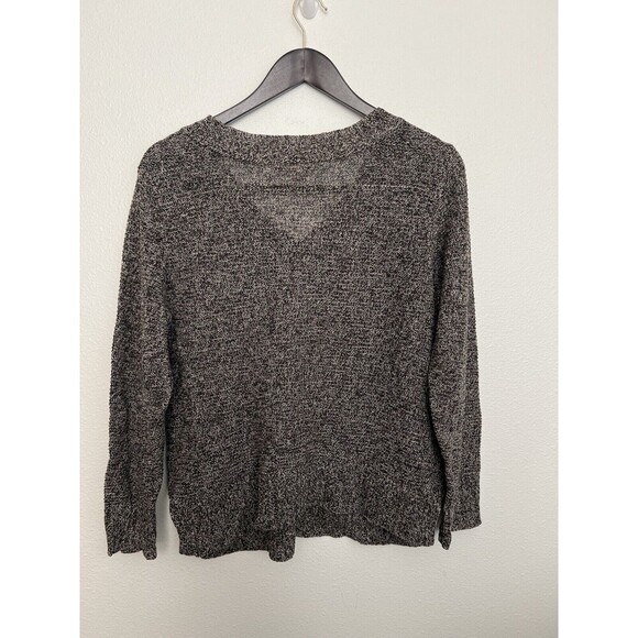Eileen Fisher %100 Linen Gray V Neck Sweater Women's Small Oversized Relaxed Fit - Picture 3 of 6